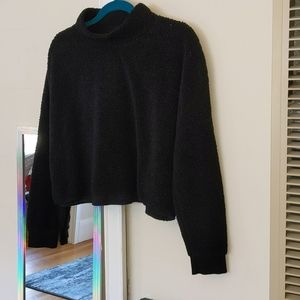Black crop cozy sweater